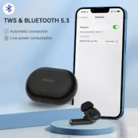 SHKOD AirLits1 Pro True Wireless in-Ear Earbuds with Mic, Bluetooth 5.3, Fast Charging (Black) - Image 3