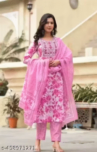Trupti pink embroidery kurta with bottom and dupatta set
