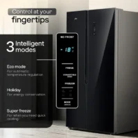 Godrej 600 L Frost Free Side by Side 3 Star Refrigerator with Powered By AI, Smart convertible Zones With Digital Touch Panel  (Black Glass, RS EONVELVET 600C RIT BK GL) - Image 5