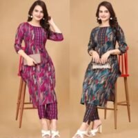 Stylish Comfort: Printed Combo Kurtha Set for Women