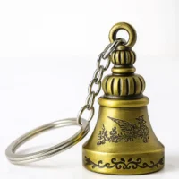 Wonderwhimzy Tibetan Bell Keychain Temple Bell Keychain Metal Guardian bell Key Chain