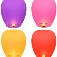Shree shyam SHREE SHYAM ENTERPRISES PACK OF 4 Multicolor Paper Sky Lantern  (25 cm X 25 cm, Pack of 4)