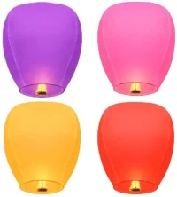 Shree shyam SHREE SHYAM ENTERPRISES PACK OF 4 Multicolor Paper Sky Lantern  (25 cm X 25 cm, Pack of 4)